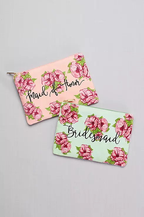 Maid of Honor Floral Canvas Pouch Image 4