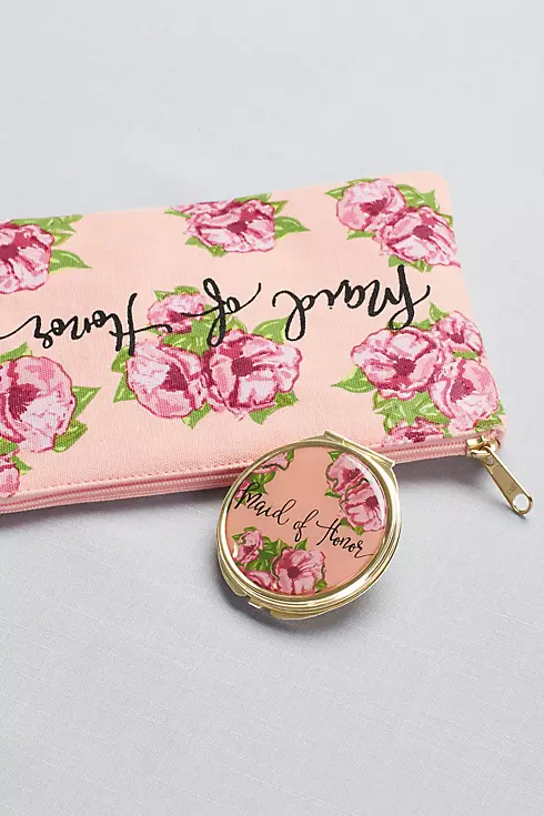 Maid of Honor Floral Canvas Pouch Image 3