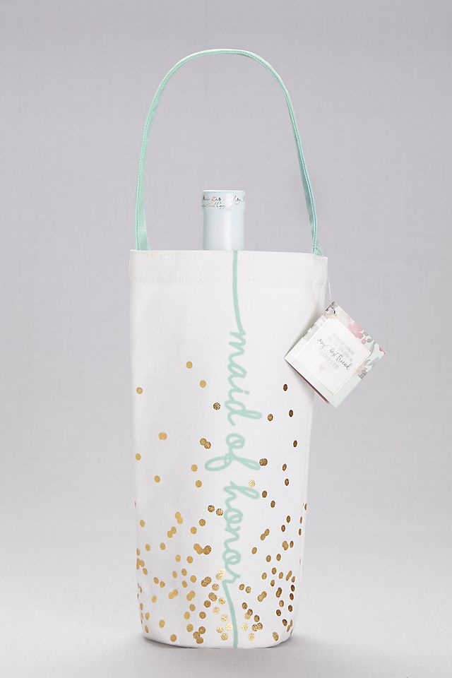 Maid of Honor Canvas Wine Tote Image 1