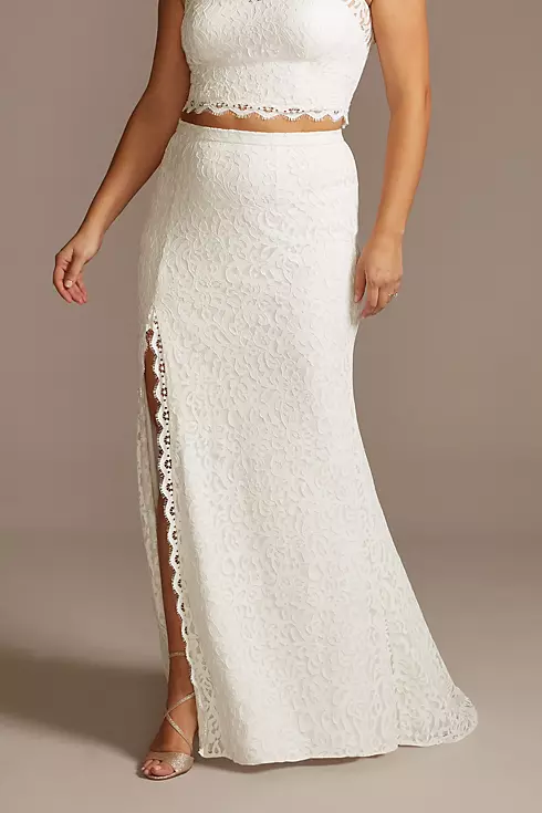 Lace Plus Size Wedding Separates Skirt with Slit Image 1