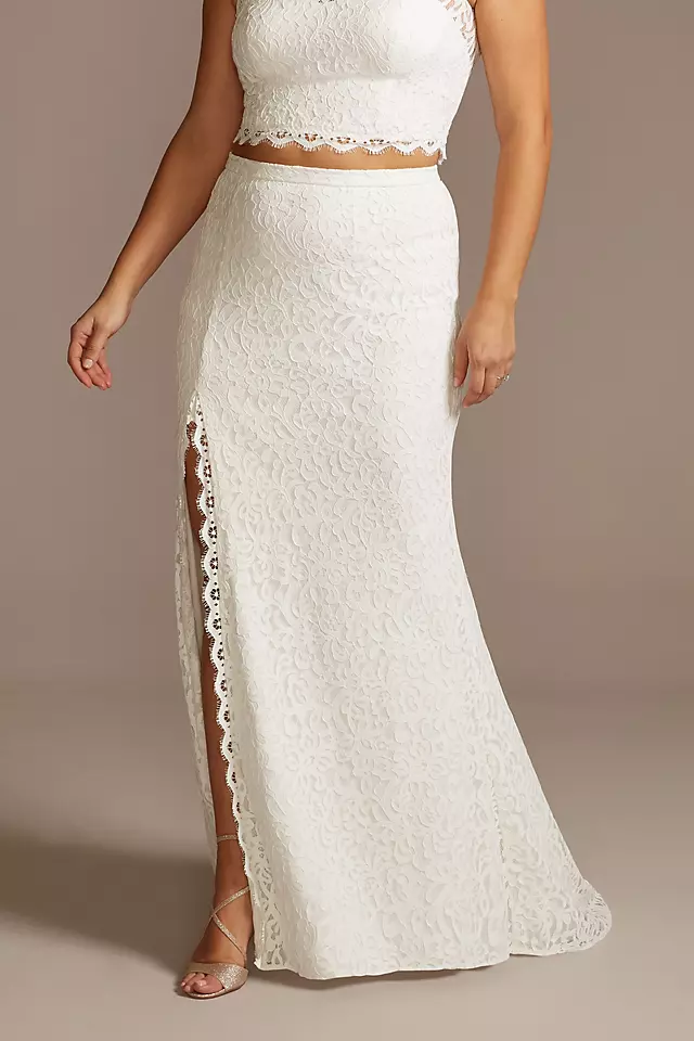 Lace Plus Size Wedding Separates Skirt with Slit Image