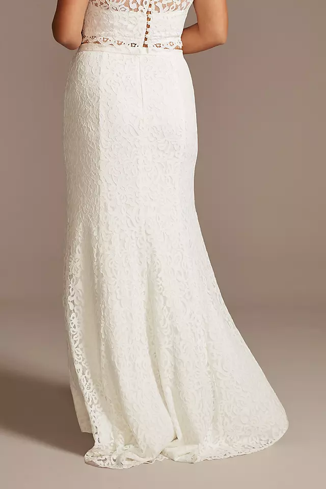 Lace Plus Size Wedding Separates Skirt with Slit Image 6