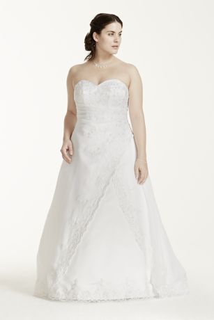 Lace Plus Size Wedding Dress with Split Front | David's Bridal Lace Plus Size Wedding Dress with Split Front | David's Bridal