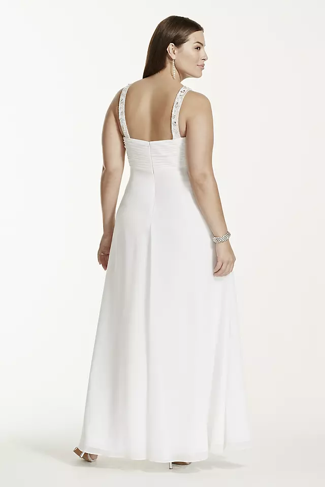 Rhinestone Sequin Plus Size Chiffon Wedding Dress Image 2