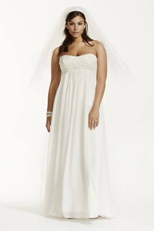 Crinkle Chiffon Empire Wedding Dress