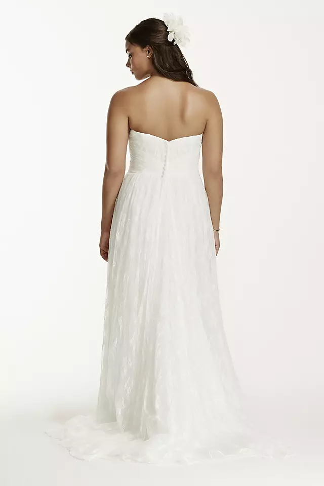 Strapless Empire Waist Lace Gown Image 2