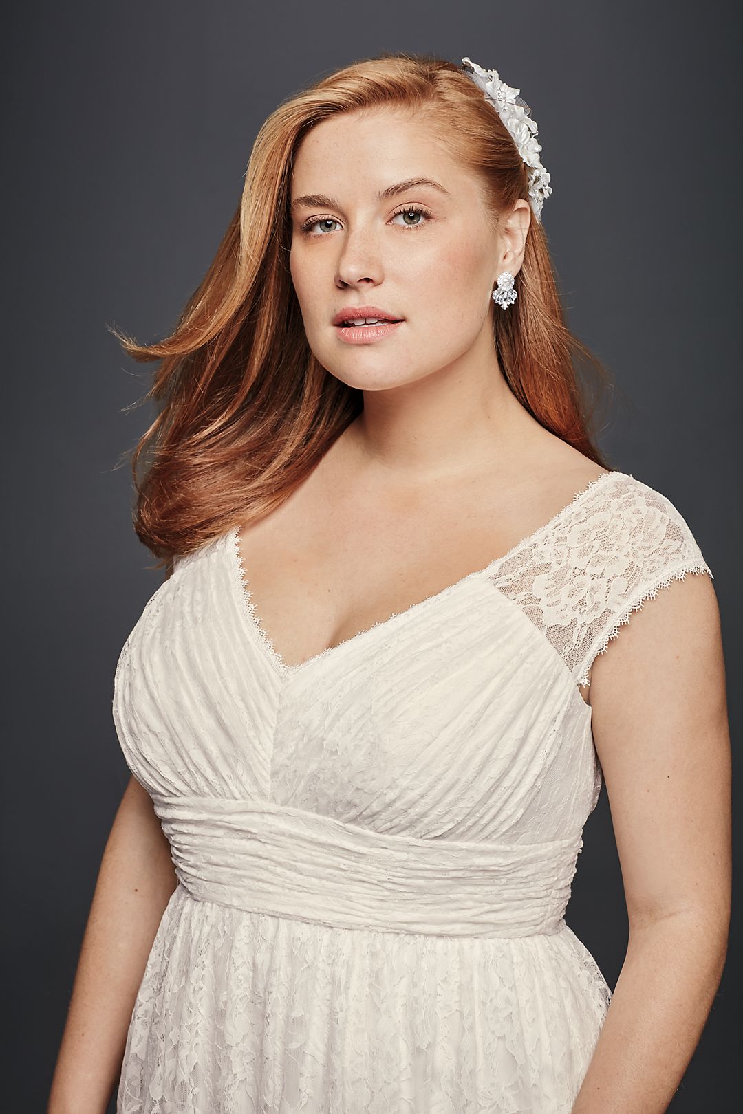 Lace Sheath Wedding Dress with Illusion Cap Sleeve Image 3