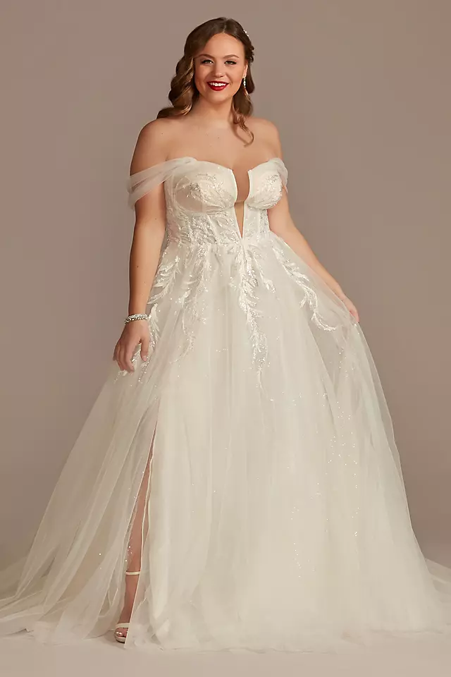 As Is Removable Straps Tulle Plus Wedding Dress Image 3