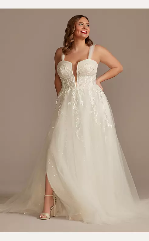 As Is Removable Straps Tulle Plus Wedding Dress Image 1
