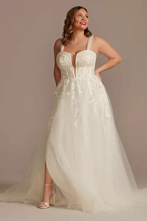 As Is Removable Straps Tulle Plus Wedding Dress Image 1
