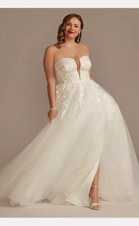 As Is Removable Straps Tulle Plus Wedding Dress