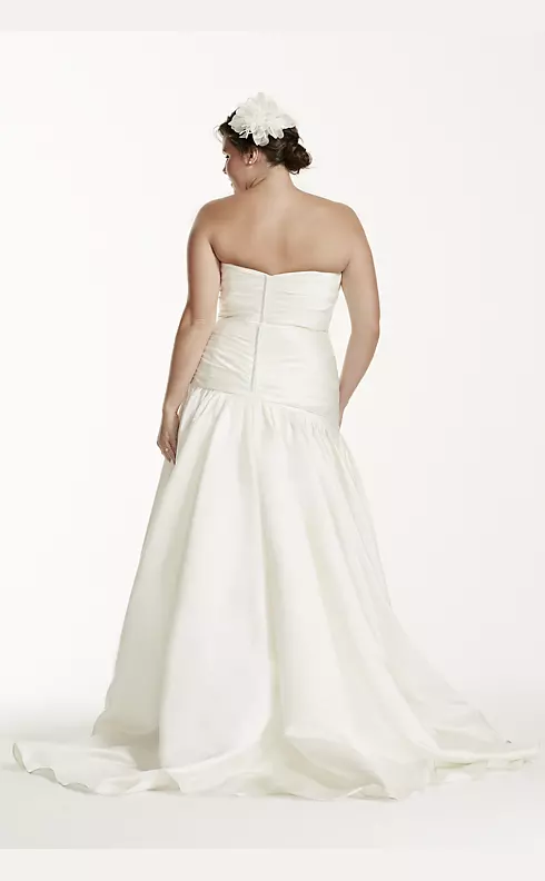 Strapless Satin A-Line Wedding Dress with Ruching Image 2