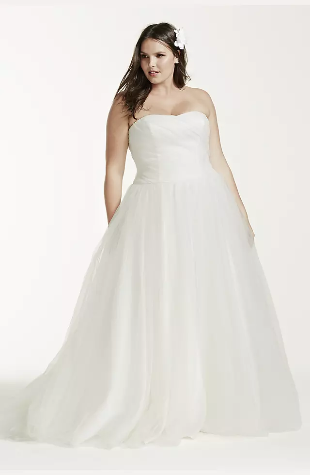 Strapless Ruched Bodice Tulle Ball Gown Image