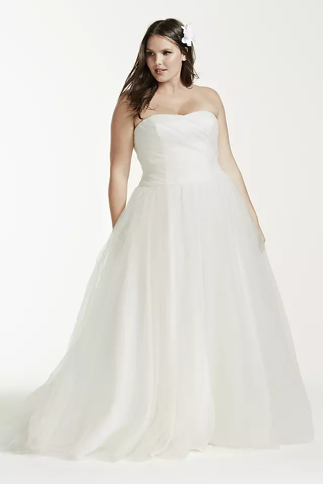 Strapless Ruched Bodice Tulle Ball Gown Image