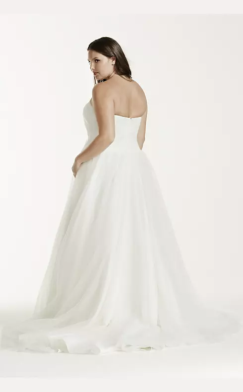 Strapless Ruched Bodice Tulle Ball Gown Image 2
