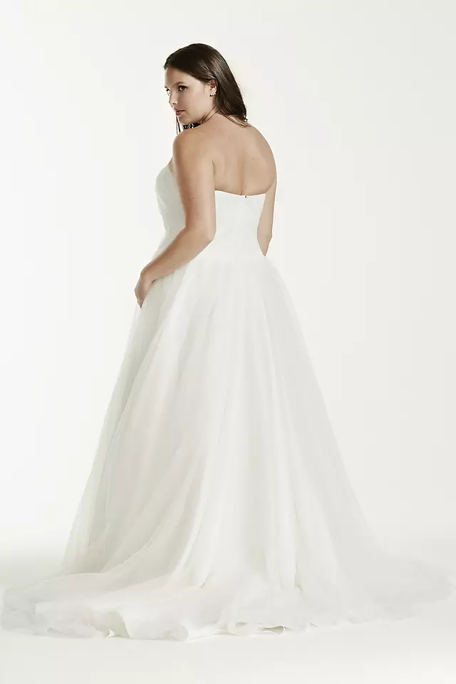 Strapless Ruched Bodice Tulle Ball Gown Image 2