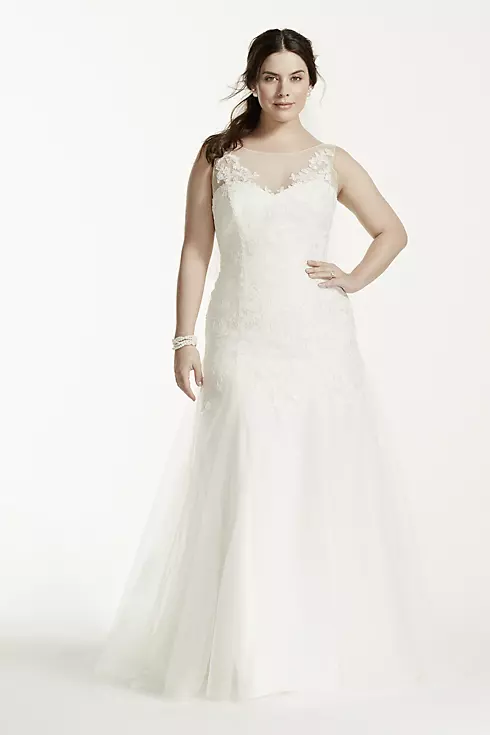 As-Is Plus Size Wedding Dress with Deep V Back  Image 1