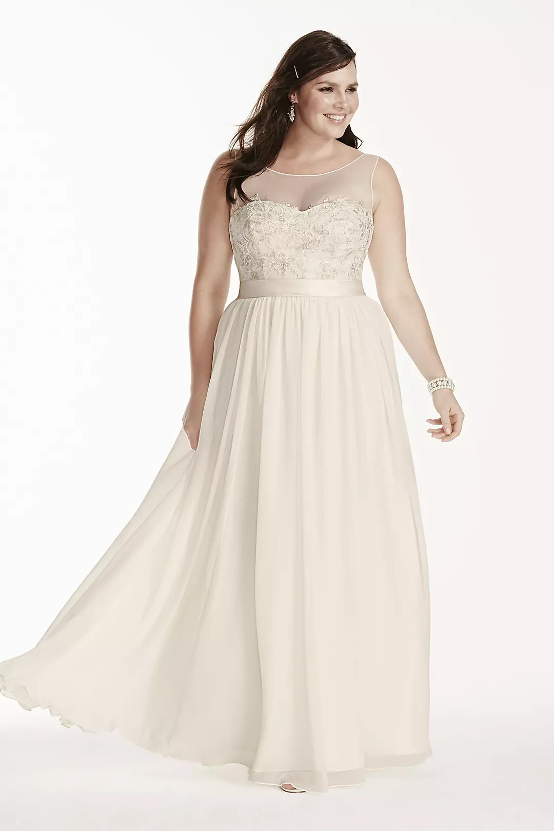 As-Is Tank Plus Size Wedding Dress with Applique Image