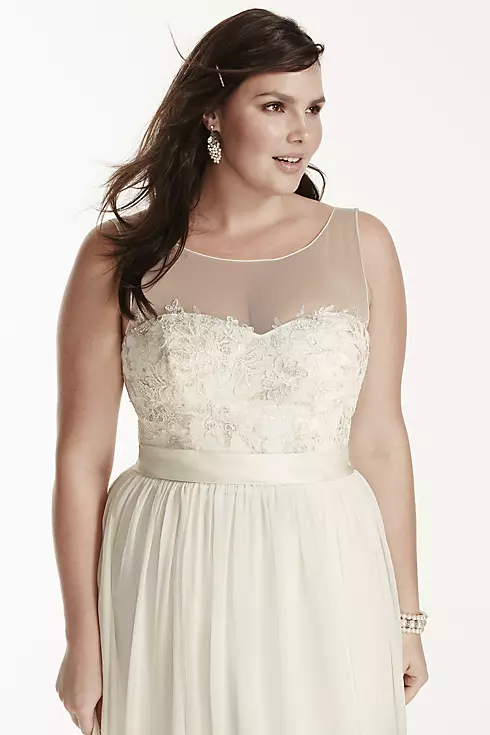 As-Is Tank Plus Size Wedding Dress with Applique Image 3