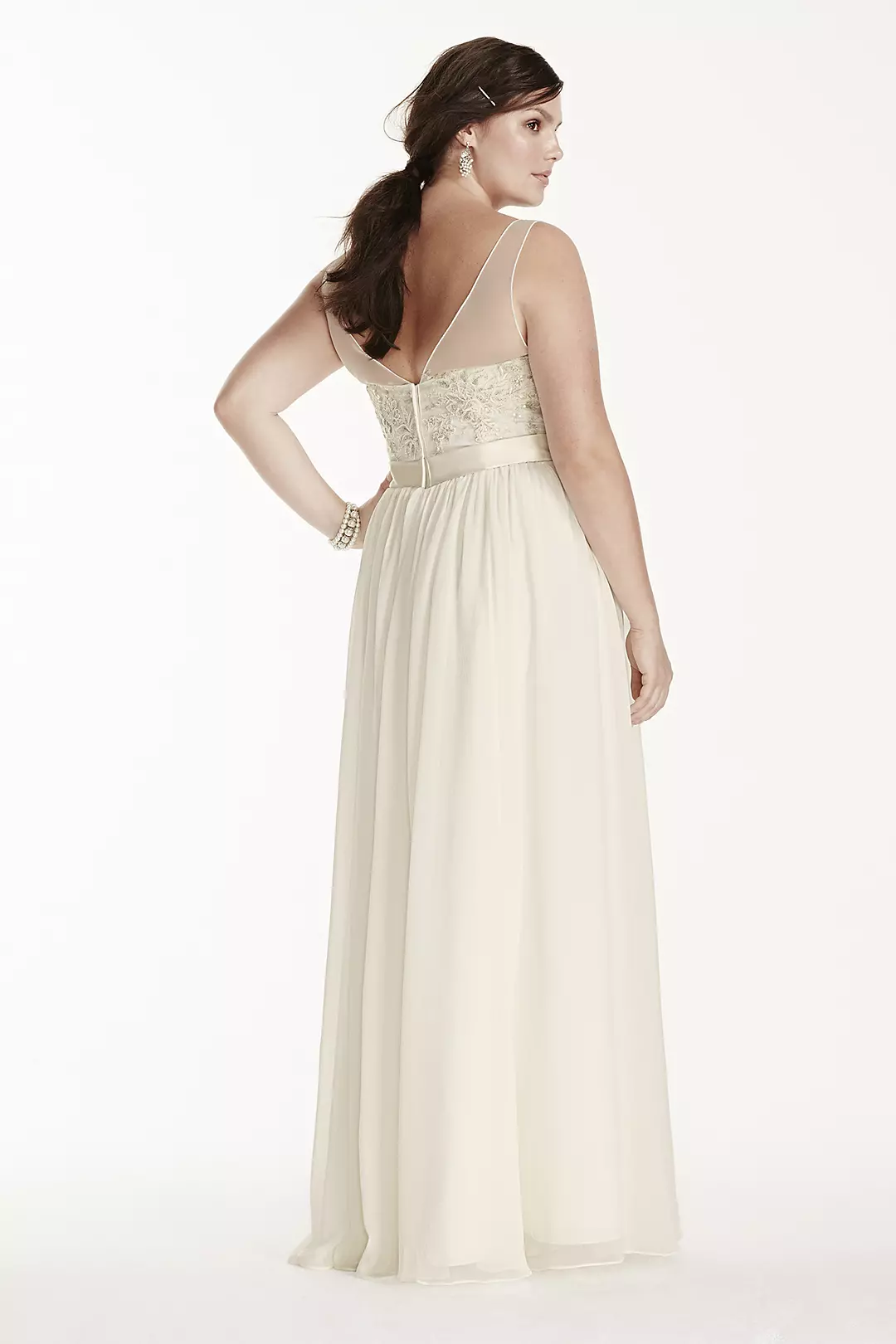 As-Is Tank Plus Size Wedding Dress with Applique Image 2