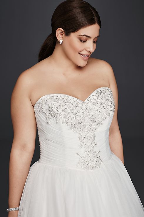 As-Is Plus Size Strapless Ball Gown Wedding Dress Image 3