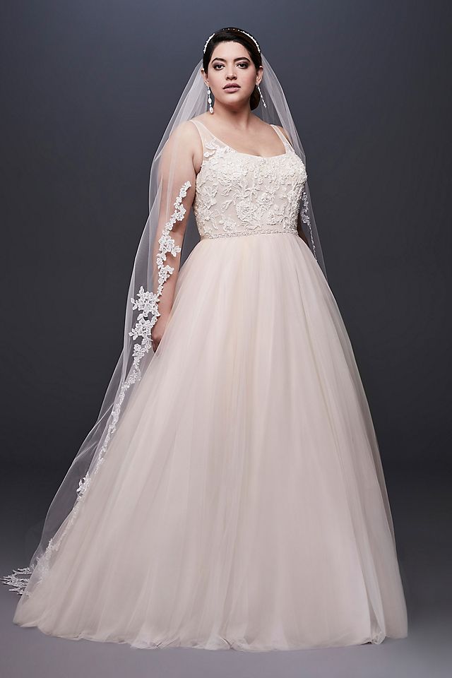 As-Is Lace and Tulle Plus Size Wedding Dress Image 1