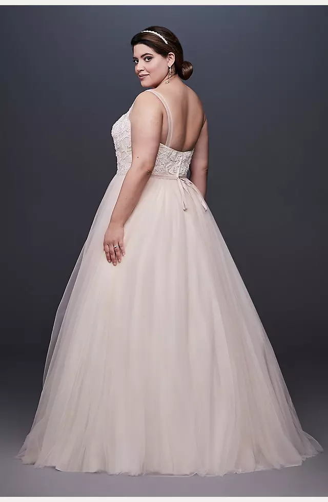 As-Is Lace and Tulle Plus Size Wedding Dress Image 2