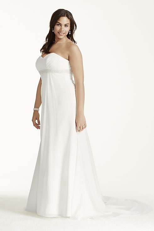 As-Is A-Line Plus Size Wedding Dress with Beading Image 3