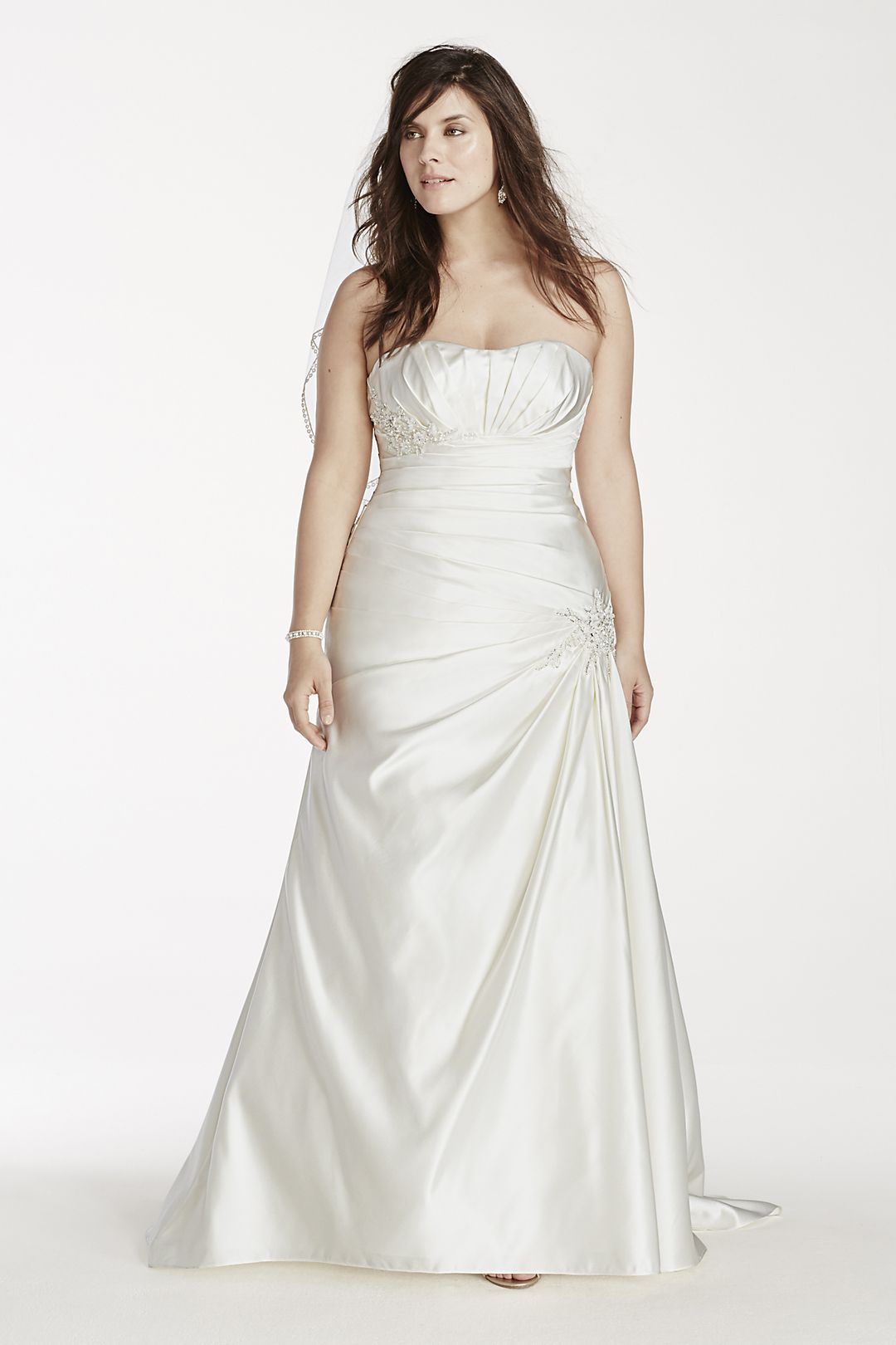As-Is Plus Size Wedding Dress with Side Drape Image 1