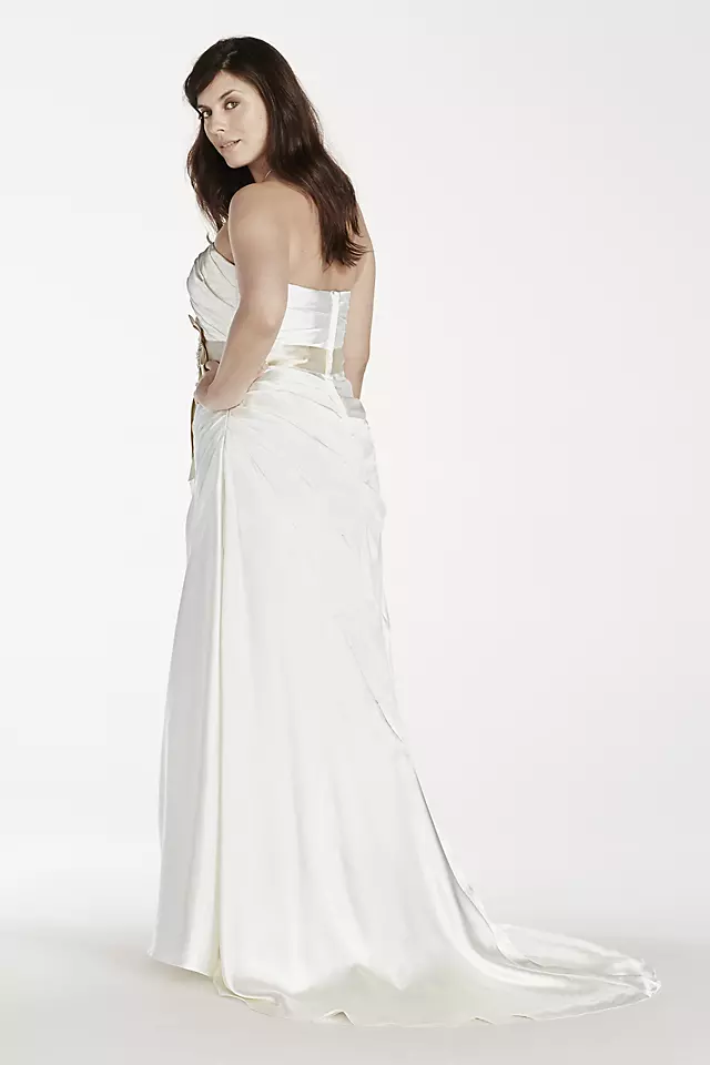 Strapless Charmeuse A-Line Plus Size Wedding Dress Image 2
