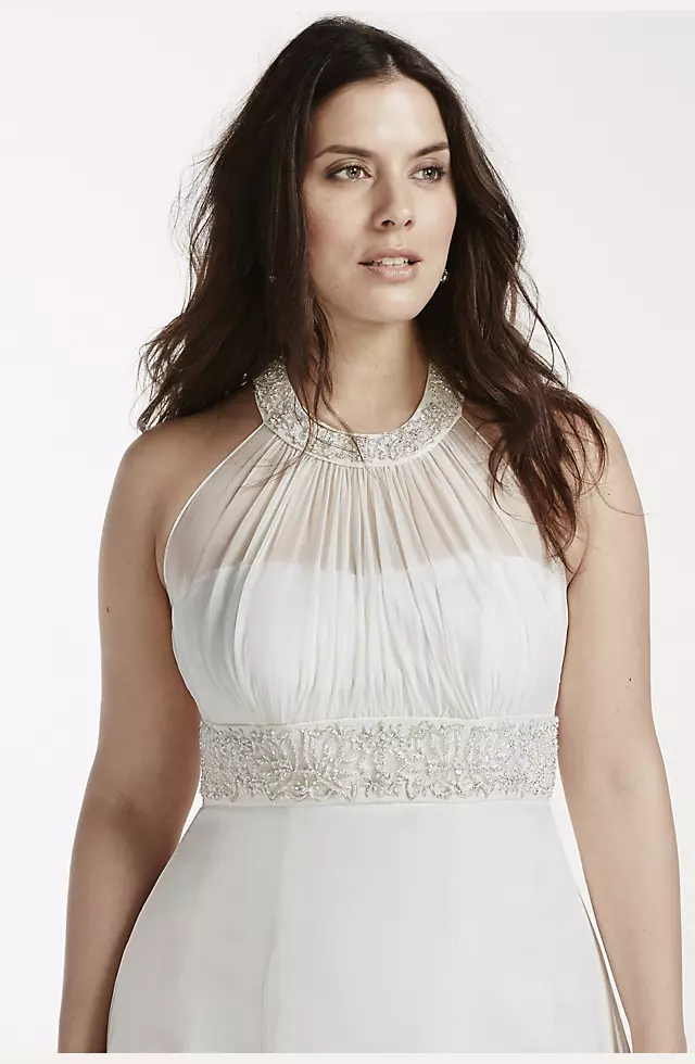 As-Is High Neck Halter  Plus Size Wedding Dress Image 4