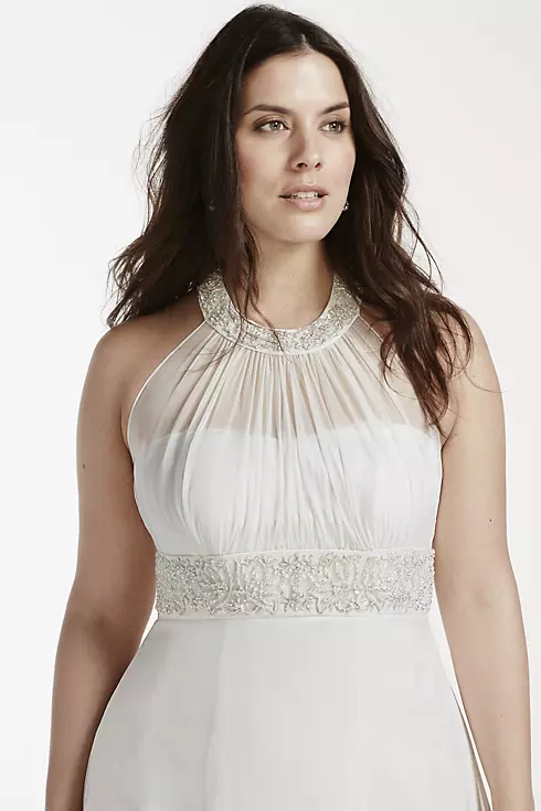 As-Is High Neck Halter  Plus Size Wedding Dress Image 4