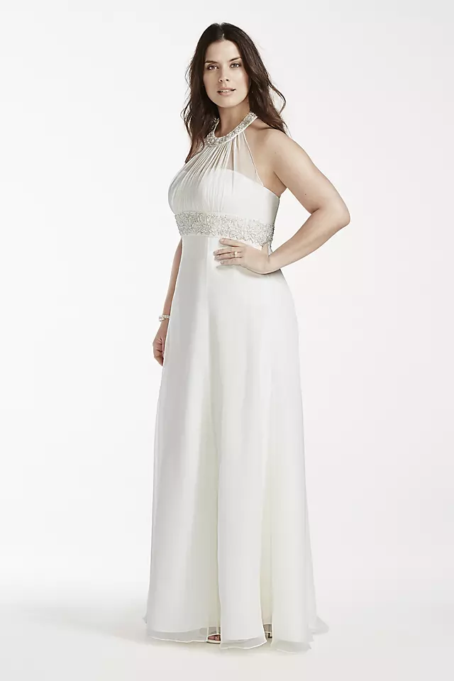 As-Is High Neck Halter  Plus Size Wedding Dress Image 3