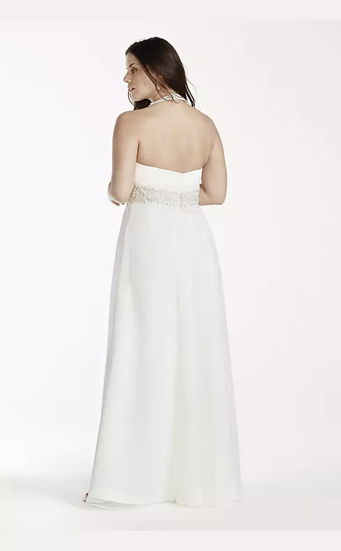 As-Is High Neck Halter  Plus Size Wedding Dress Image 2