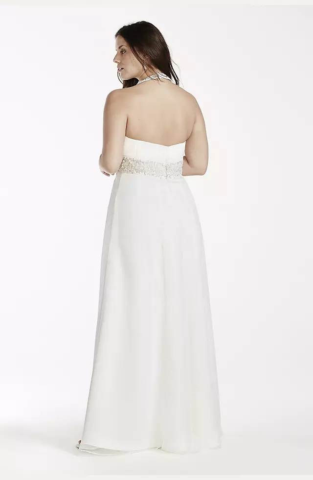 As-Is High Neck Chiffon Plus Size Wedding Dress Image 2