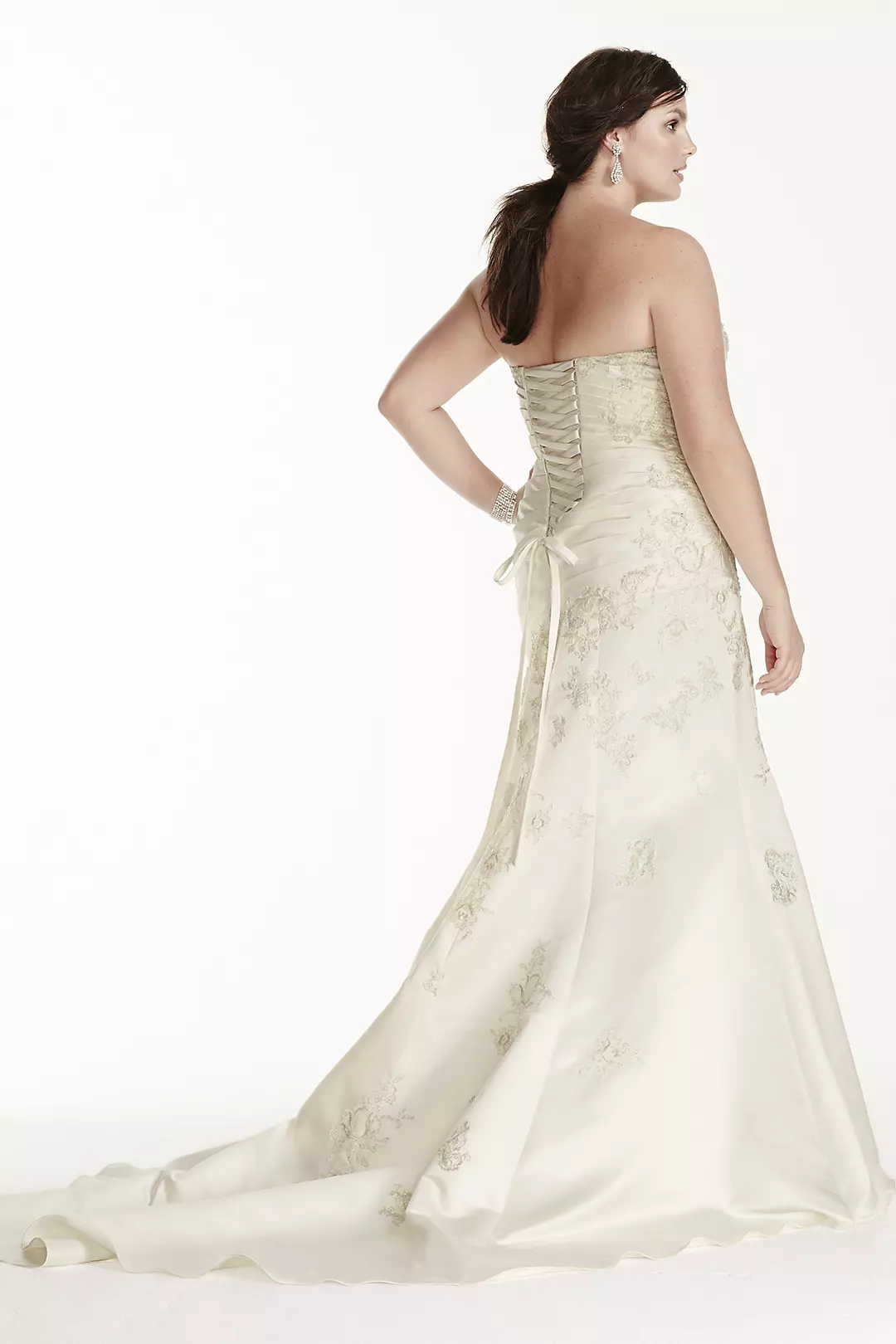 As-Is Plus Size Wedding Dress with Lace Applique Image 2