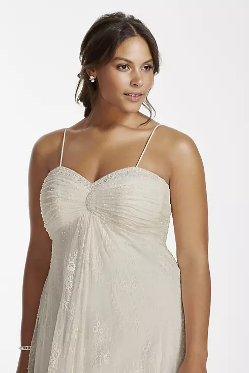 As-Is Spaghetti Strap Lace Plus Size Wedding Dress Image 3