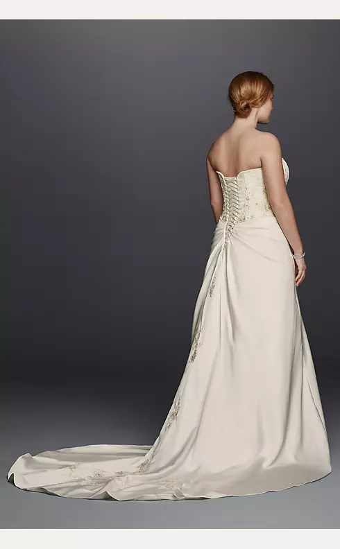 Satin A-line Plus Size Wedding Dress with Corset Image 2