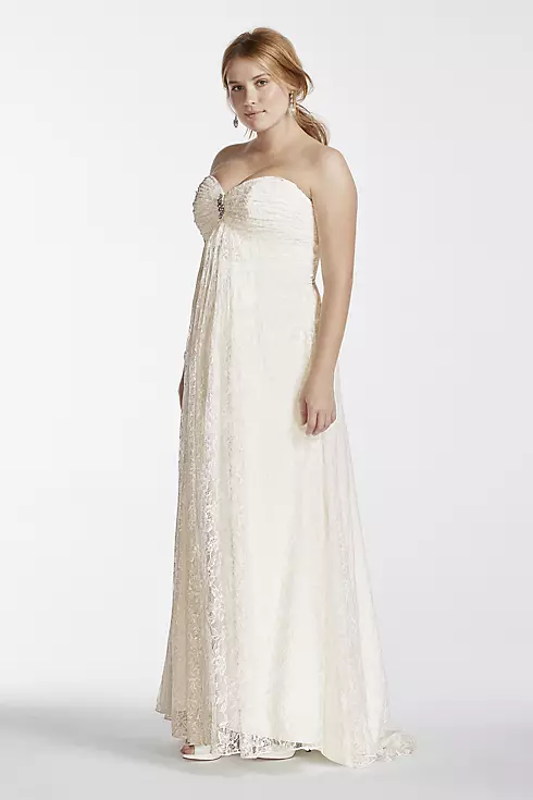 Strapless A-Line Wedding Dress with Empire Waist Image 1