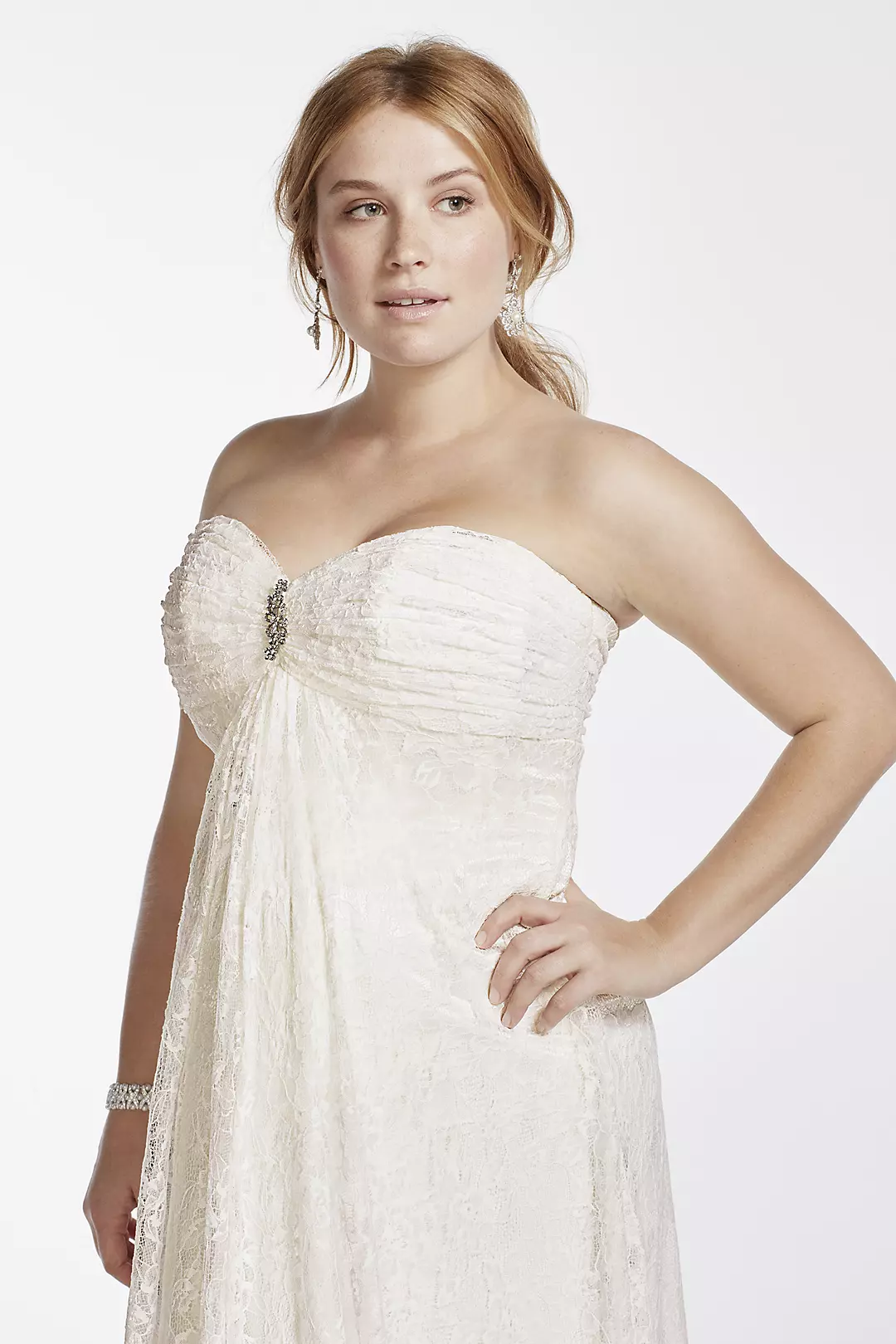 Strapless A-Line Wedding Dress with Empire Waist Image 3