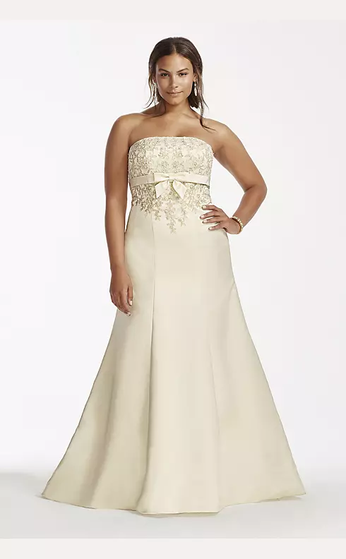 Lace Wedding Dress with Beaded Metallic Lace  Image 1