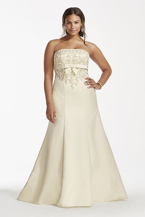 Lace Wedding Dress with Beaded Metallic Lace  Image