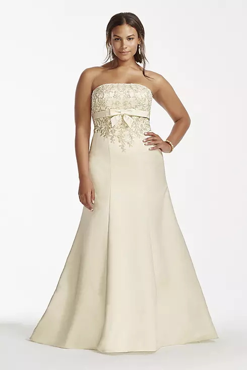 Lace Wedding Dress with Beaded Metallic Lace  Image 1