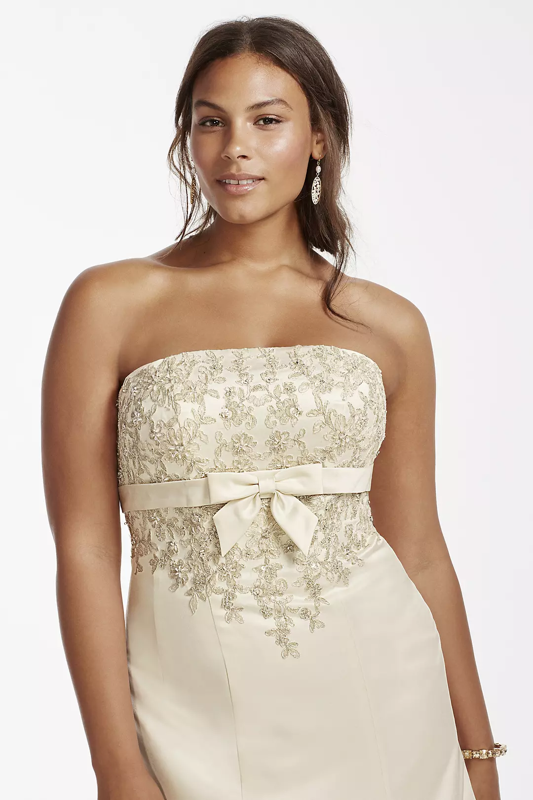 Lace Wedding Dress with Beaded Metallic Lace  Image 3