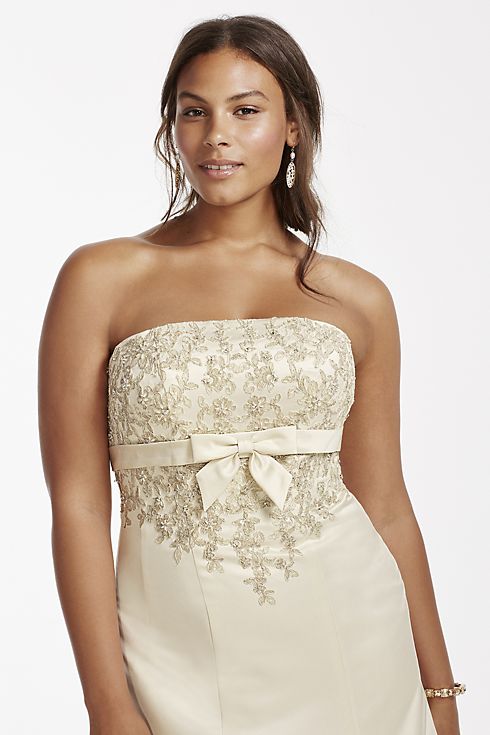 Lace Wedding Dress with Beaded Metallic Lace  Image 4