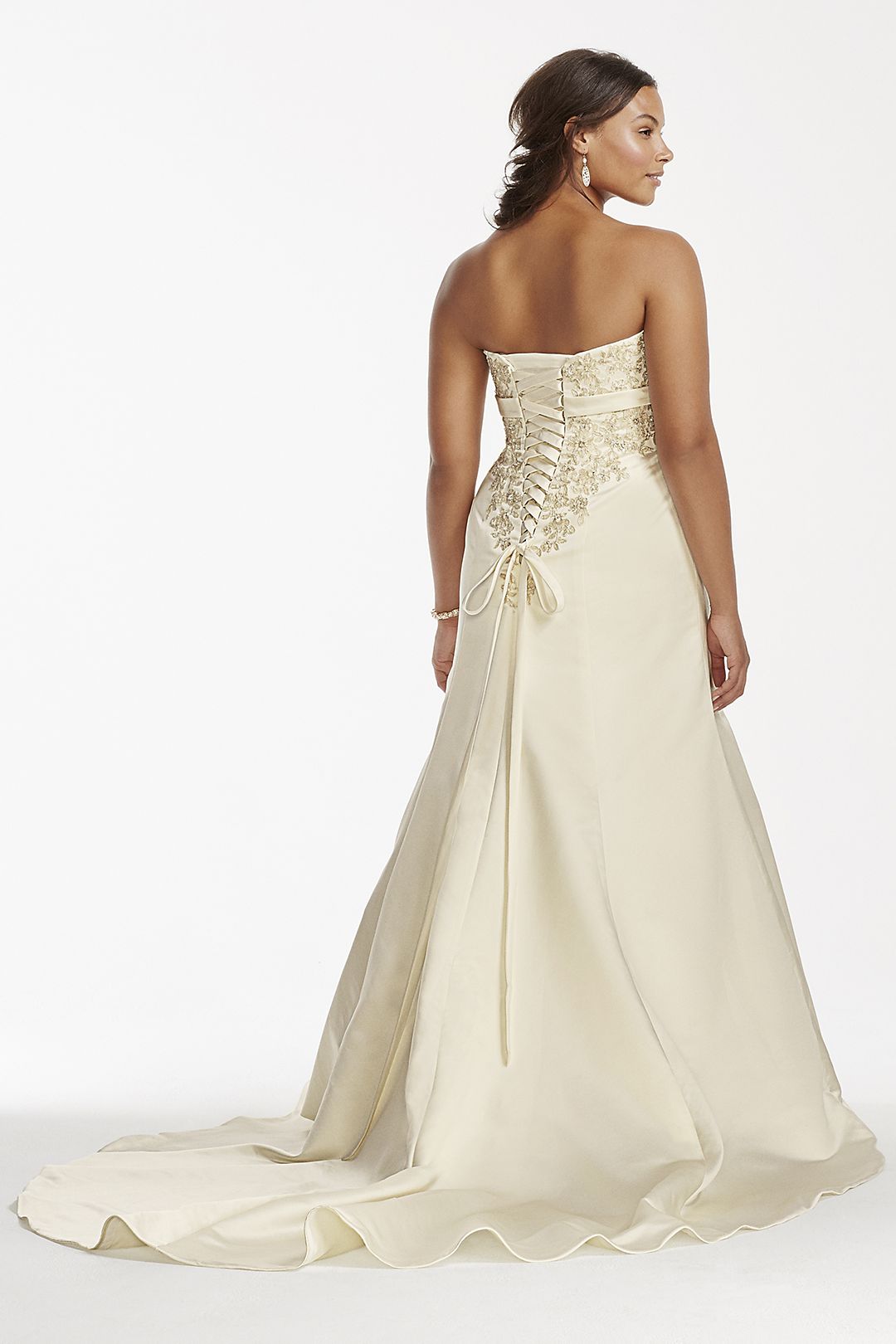 Lace Wedding Dress with Beaded Metallic Lace  Image 4
