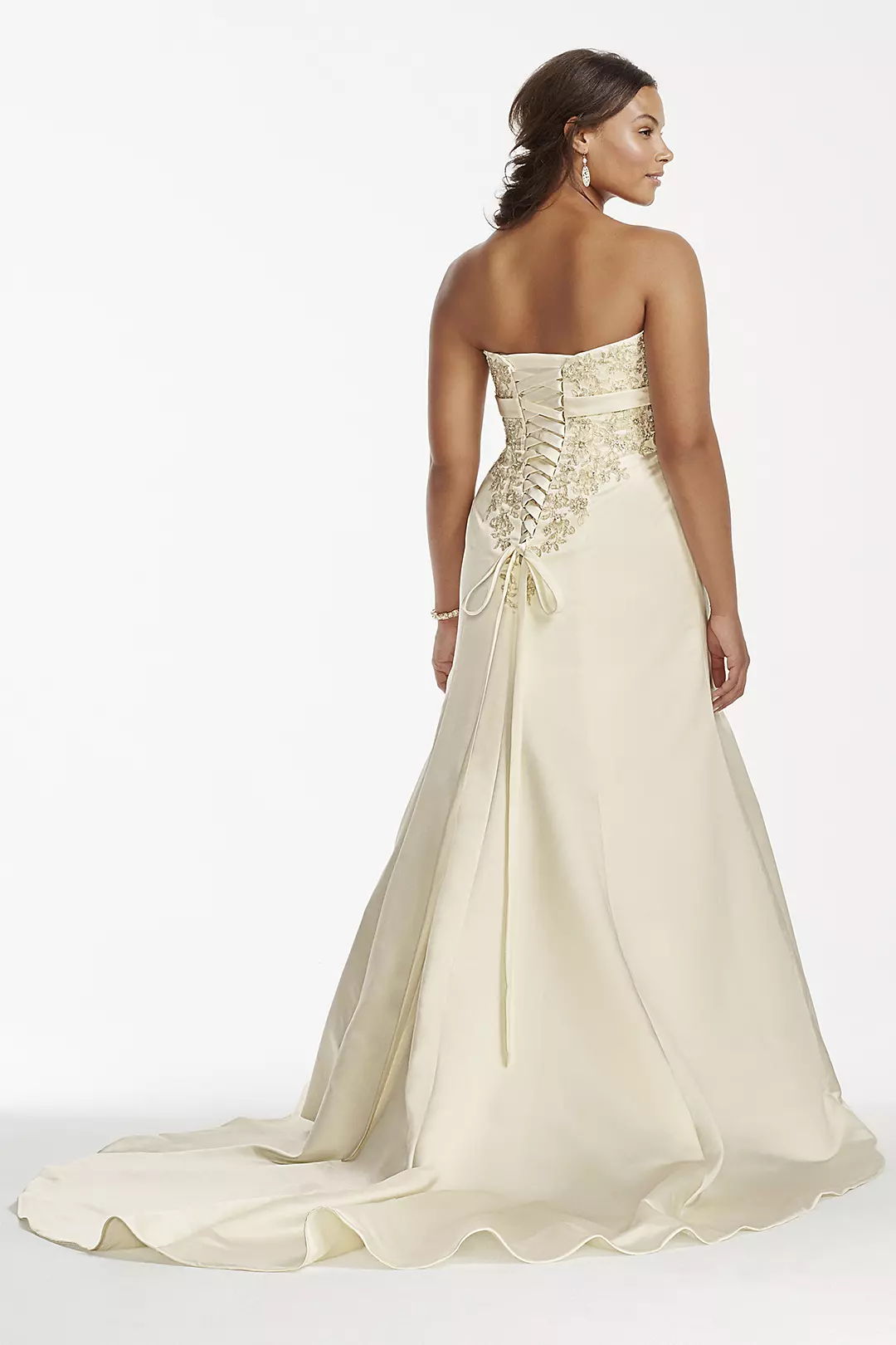 Lace Wedding Dress with Beaded Metallic Lace  Image 2