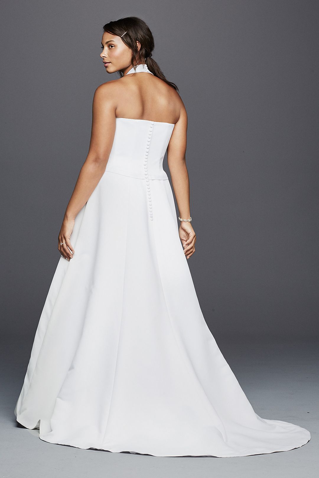 As-Is Halter V-neck Plus Size Wedding Dress Image 4