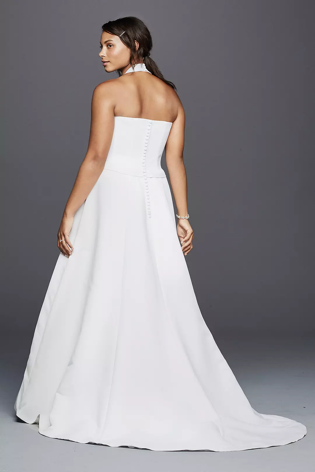 As-Is Halter V-neck Plus Size Wedding Dress Image 2