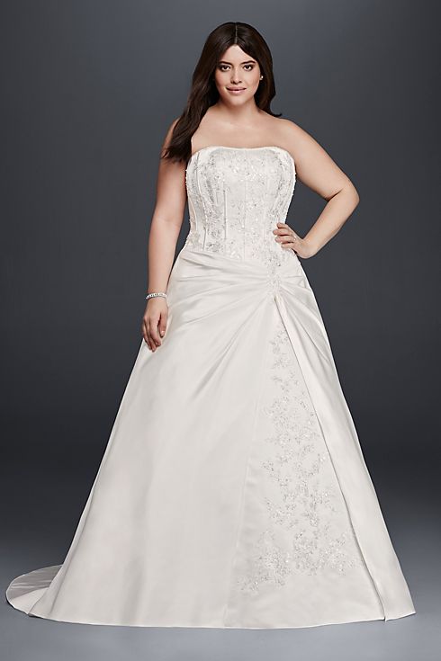 As-Is Draped Plus Size Corset Wedding Dress Image 1